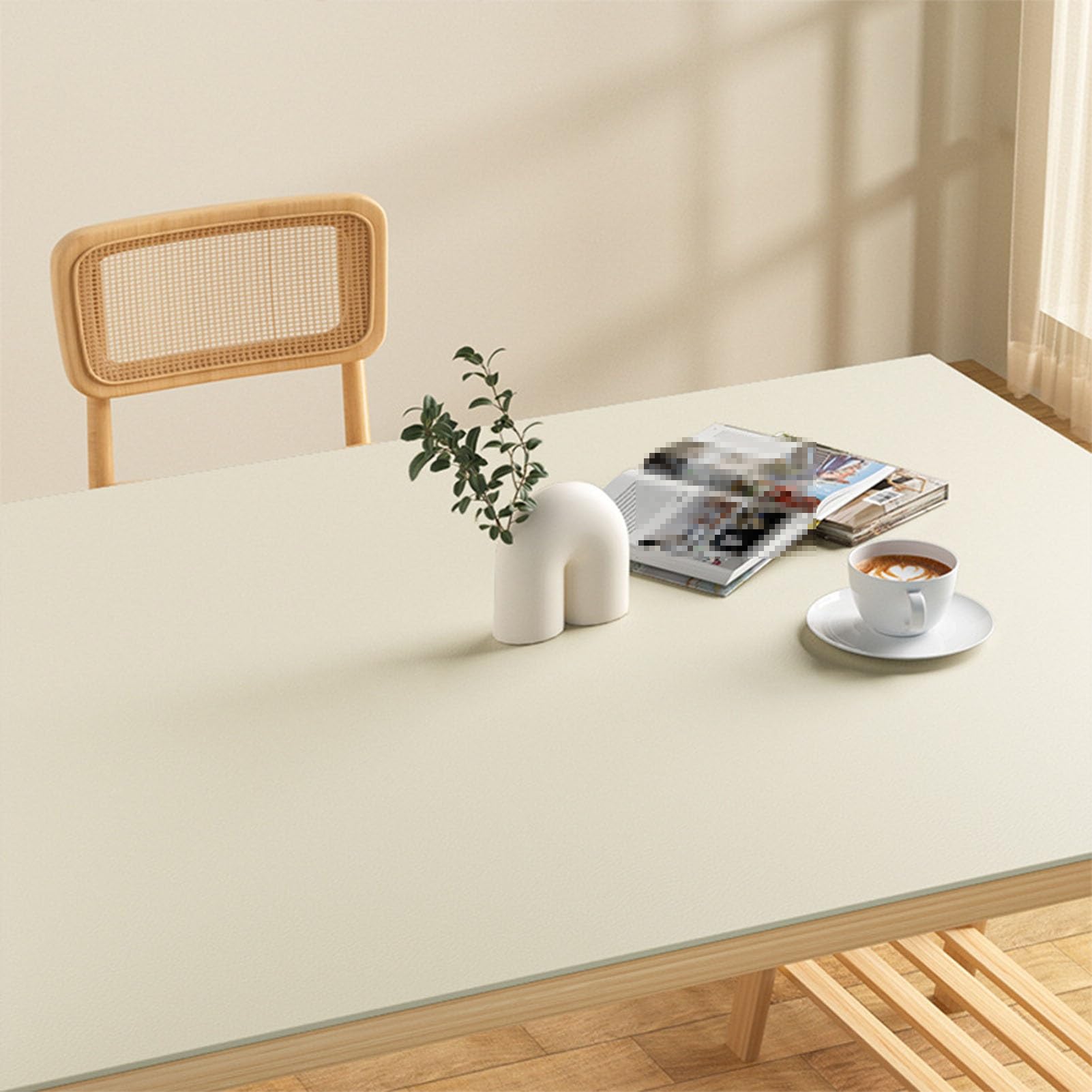 Leather Desk Pad Waterproof Non-Slip Office Desk Mat, Rectangle Computer Desk Protector Mat for Office and Home(Beige,60x80cm)