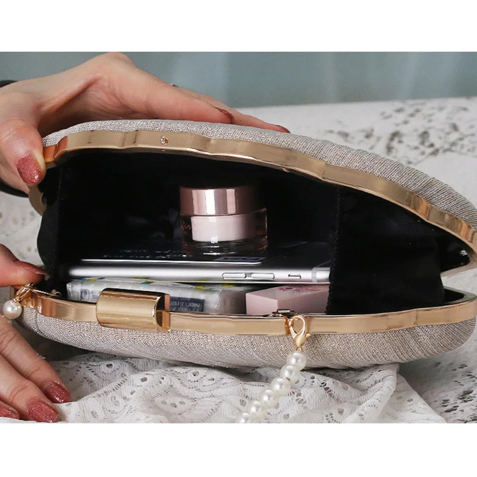 Abendtasche Damen Clutch Abend Taschen Frauen Bankett Tasche Damen Handtasche Shell Clutch Geldbörse Perlen Griff Taschen Über Schulter Brieftaschen