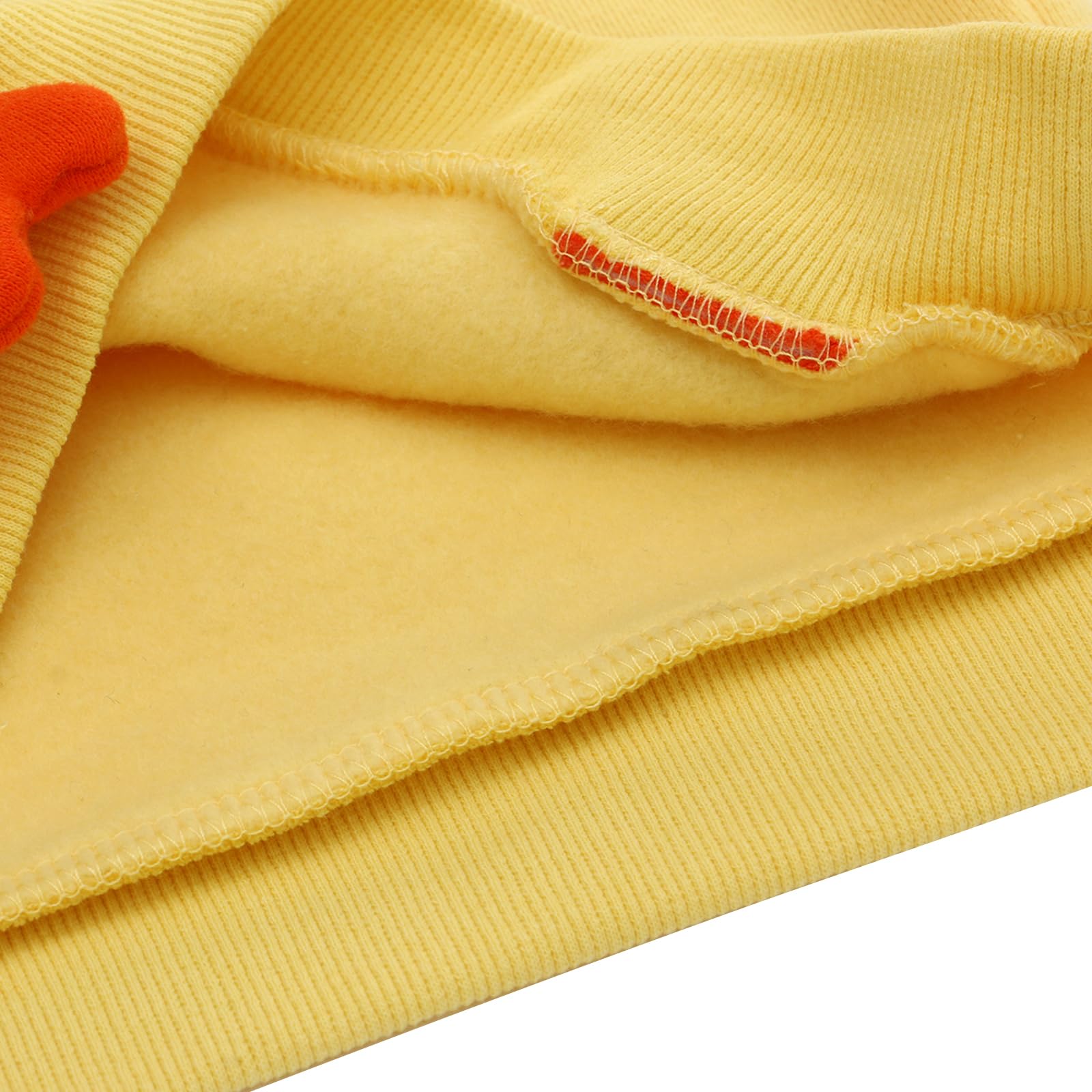 famuka Sudaderas con Capucha Bebé Niña Niño Color Liso Forro Polar Rana Conejo Pato (Amarillo, 12M)