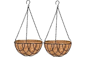 Kingbuy Hanging Wire Baskets with Crafted Liners
