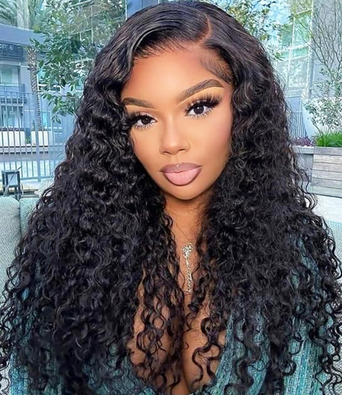 Swisslace Lacefront thick deep Wave Shoulder Wig Water Wave HD Lace Front Wigs Super Thick Human Hair Wig  main image 4