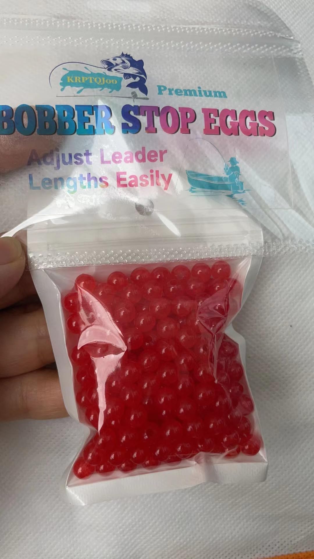 KRPTQJoo 200pcs/Lot UV Red Fishing Beads Plastic Round Hard Floating Bobber Bulk Beads Fishing Accessories