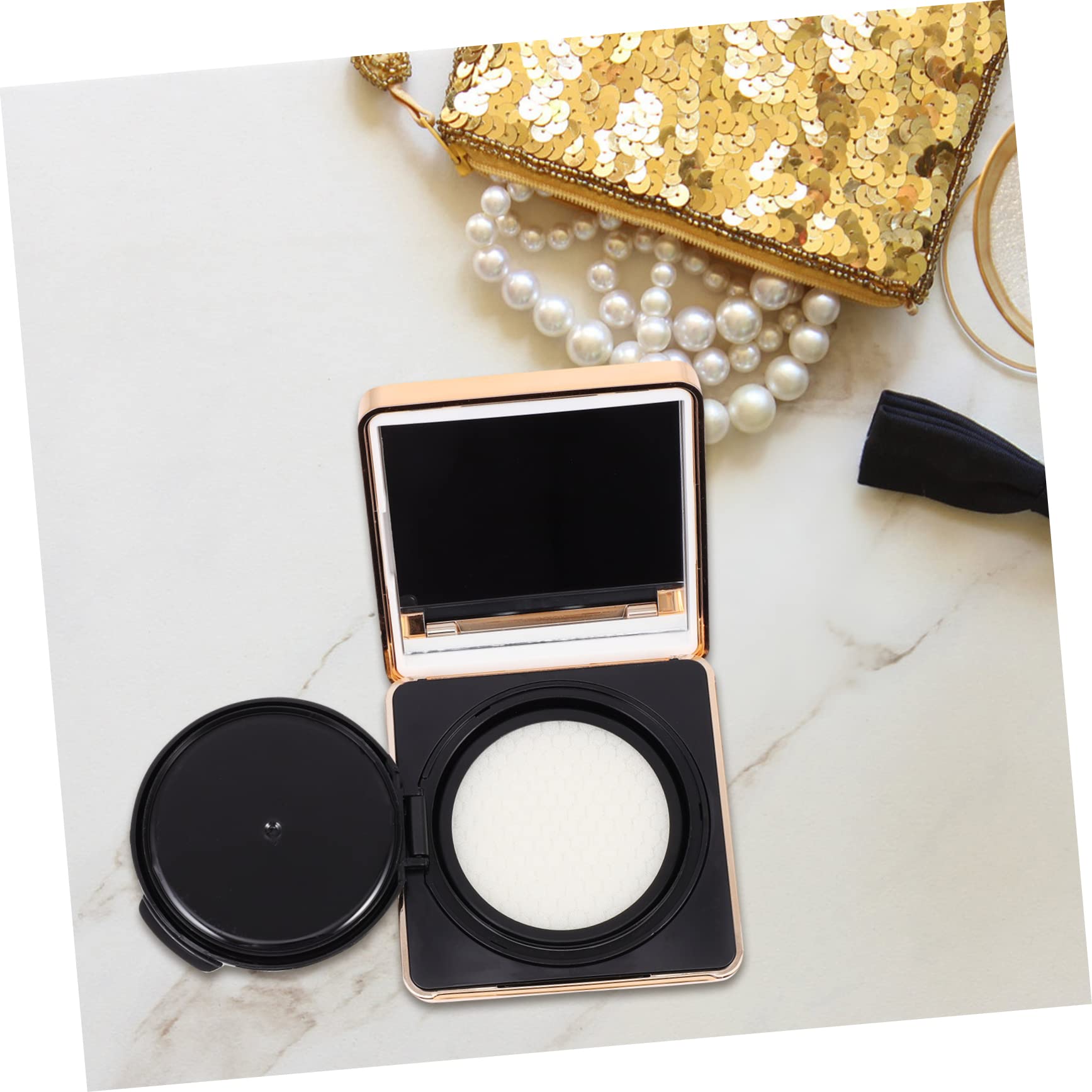 FRCOLOR Caja Vacía De 2 Uds Contenedor De Diamantes Soplo De Polvo Compacto Líquido Estuche Portátil para Maquillaje En Polvo Soporte para Base Estuches para Polvo Material De