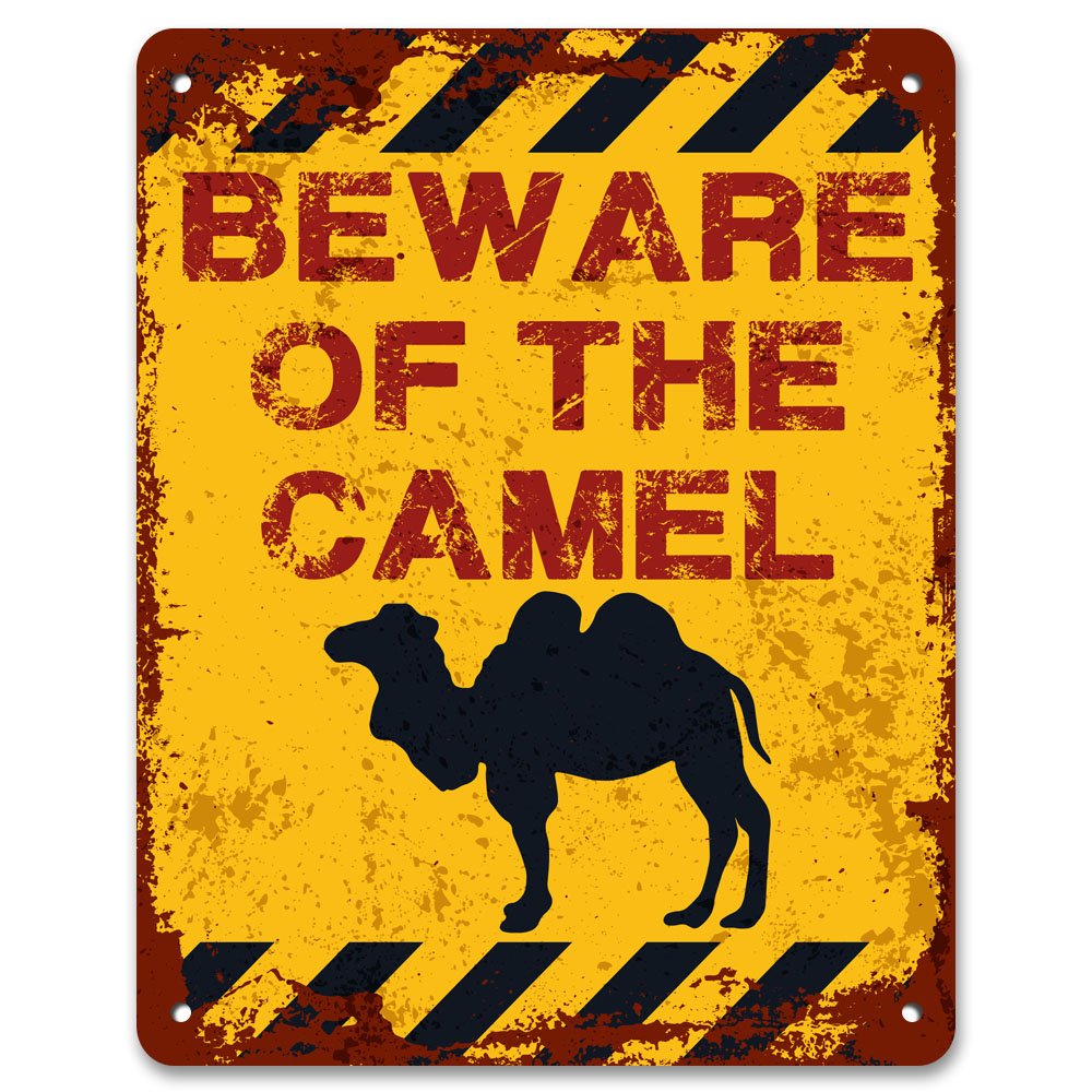 Print Crafted - Beware Of The Camel | Vintage Metal Garden Warning Sign