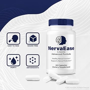 NervaEase Capsules Derived from Popular NervaEase Cream Formula | Premium Nerve Support Formula with Natural Ingredients for Comfort & Relaxation | Easy-to-Take Pills (60 Capsules)