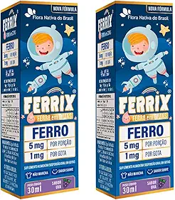 KIT 2X FERRIX (Ferro infantil) 30ml - Flora Nativa (Único, Uva)