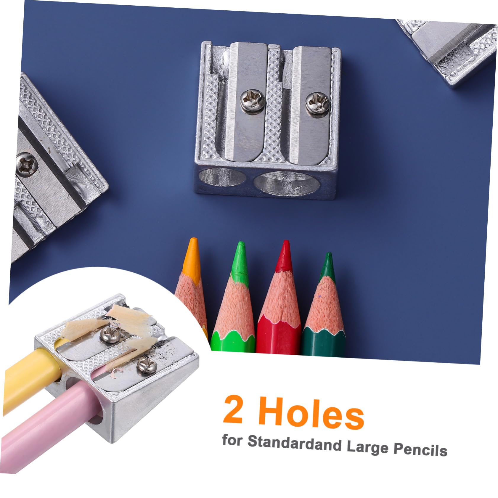 Operitacx 80stücke Teiliges Metall-bleistiftspitzer Mit Doppelöffnungen Handheld Anspitzer Für Bleistifte Crayons Und Augenbrauenstifte Langlebig Für Schule Und Büro