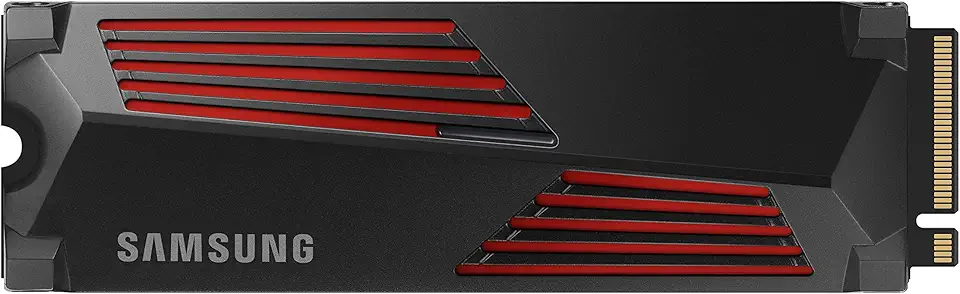 SAMSUNG Disco rígido interno de estado sólido 990 PRO com dissipador de calor SSD PCIe 4.0 M.2, velocidade mais rápida para jogos, controle de calor, armazenamento direto e expansão de memória, compatível com Playstation5, MZ-V9P1T0CW