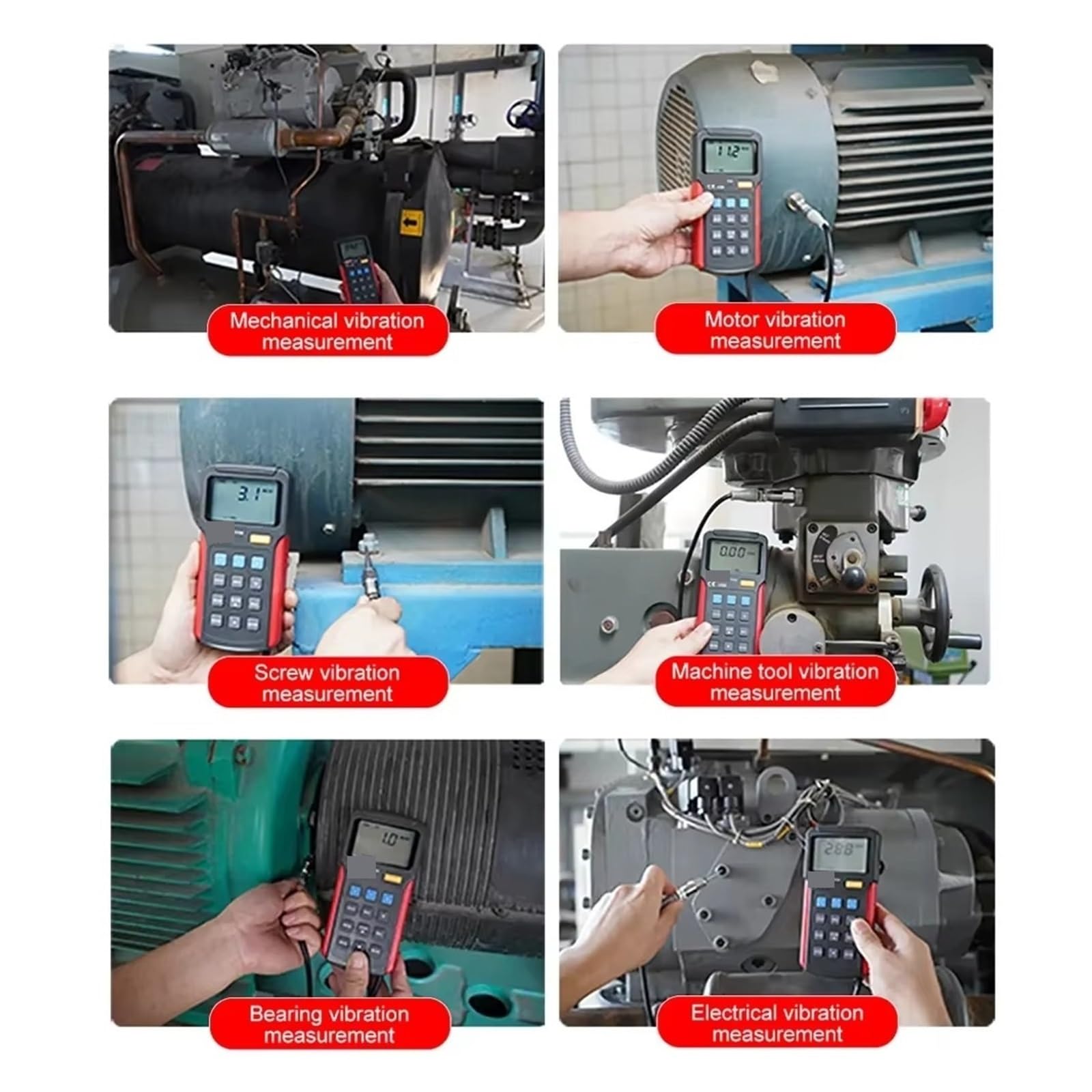 UT315A Misuratore Di Vibrazioni Portatile Ad Alta Precisione Rilevatore Guasti Al Motore Industriale per Uso Industriale