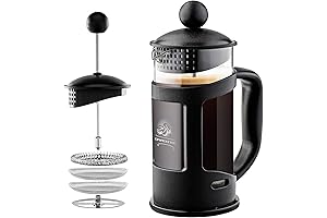 OVENTE 12 Oz. French Press Espresso Maker with Stainless Steel Filters