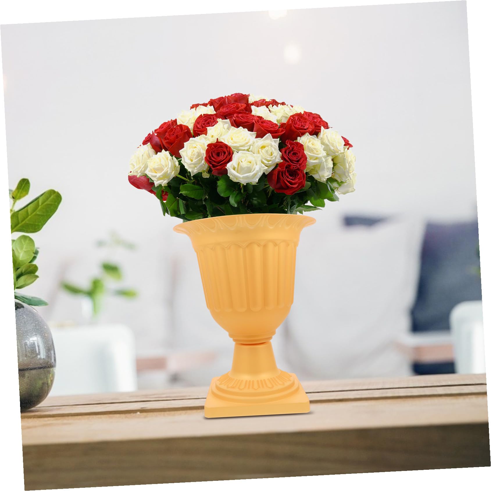 2 Szt. Roman Flowerpot European Style Planter for Wedding Party And Outdoor Garden Decoration Plastic Grecian Flower Pot for Balcony Porch Courtyard And Road Guiding