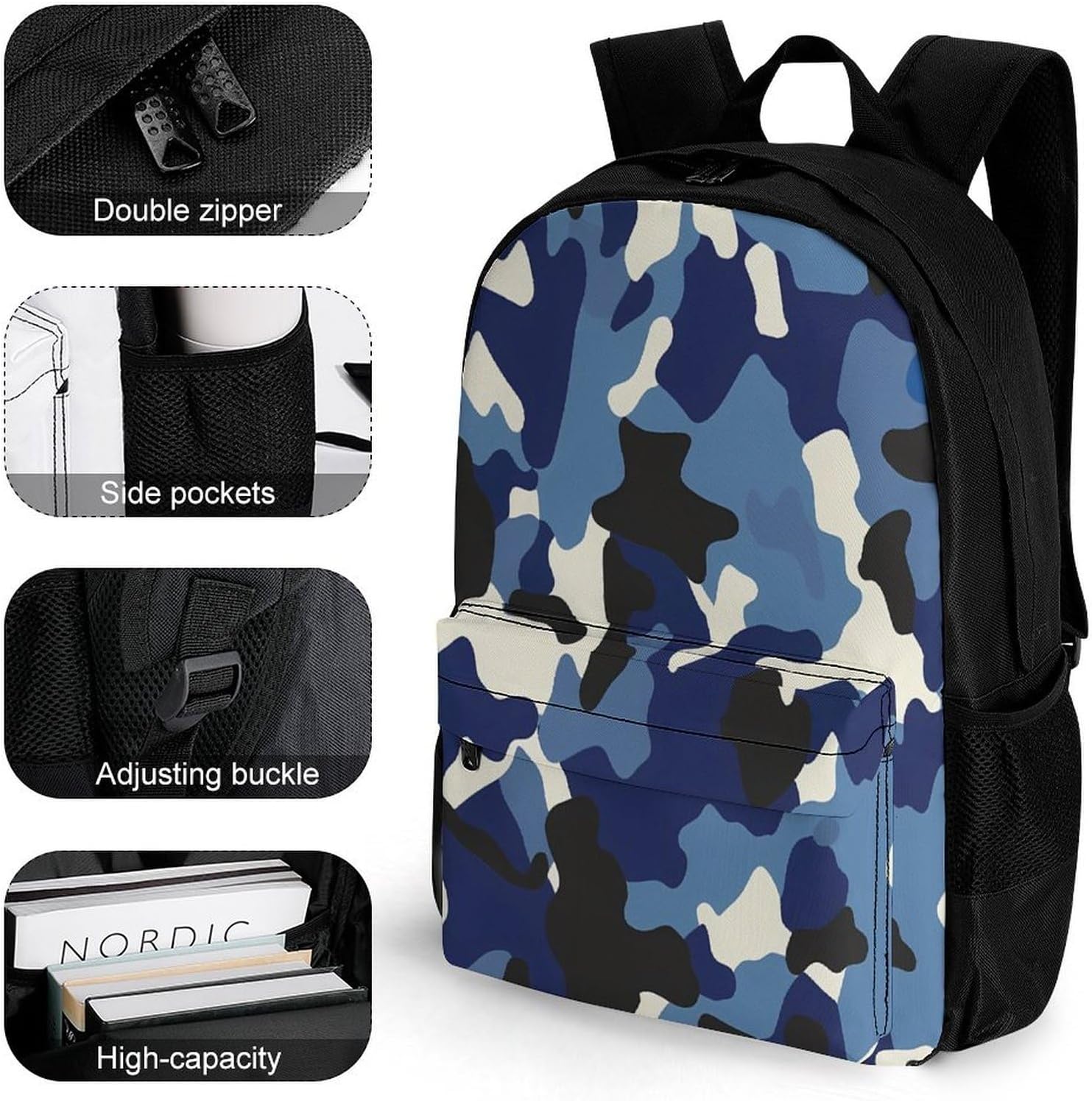 Camouflage Pattern Backpack Lightweight Backpacks Work Bag