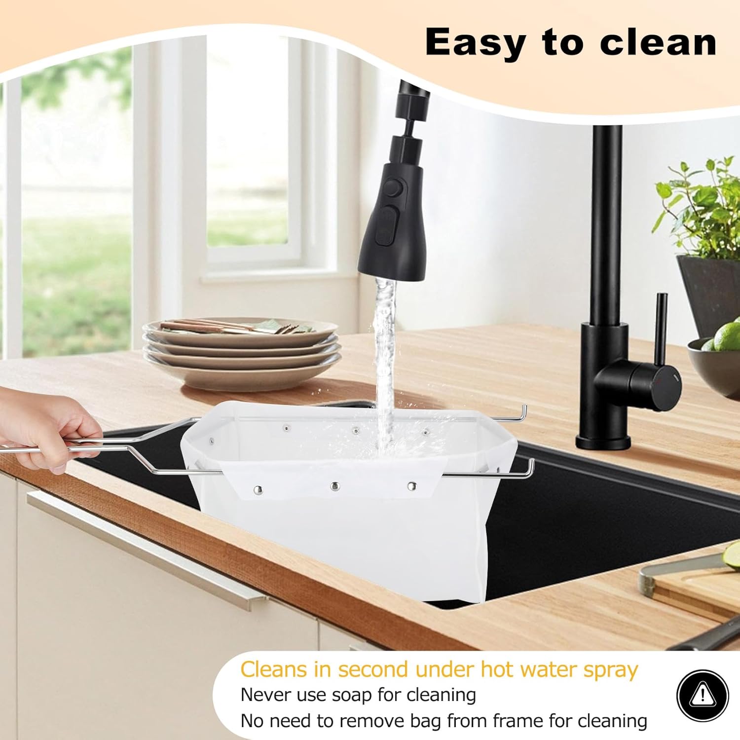 Fryer Filter Bag & Frame, Fryer Oil Filter, Filter Bag Easy to Clean with Hot Water, Reusable Fryer Oil Filter Strainer, Filter Fry Oil, Suitable for 70 lb Polishing Oil