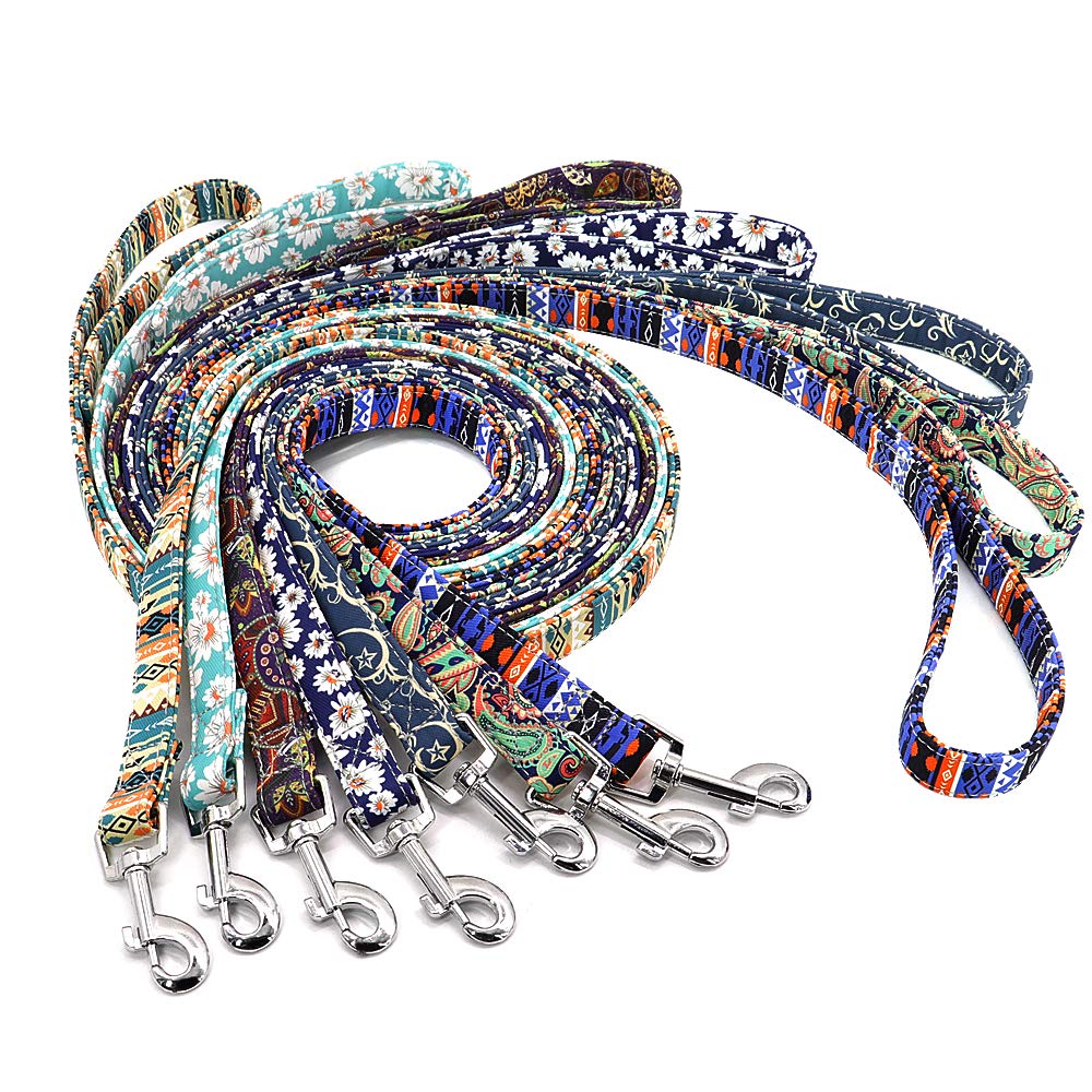 Beirui Hundehalsband & Leine Mit Blumenmuster – Verstellbar, Baumwolle & Gurtband, Für Kleine Bis Große Hündinnen