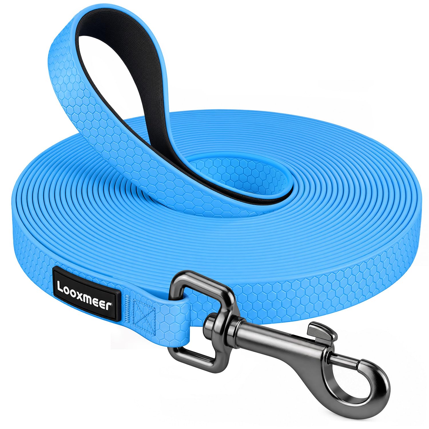 Guinzaglio Addestramento per Cani 3m/5m/7m/10m/15m, Blu Fluo | Maniglia Imbottita, Moschettone Girevole Anti-groviglio, Custodia Portabile, Resistente per Passeggiate e Attività Outdoor