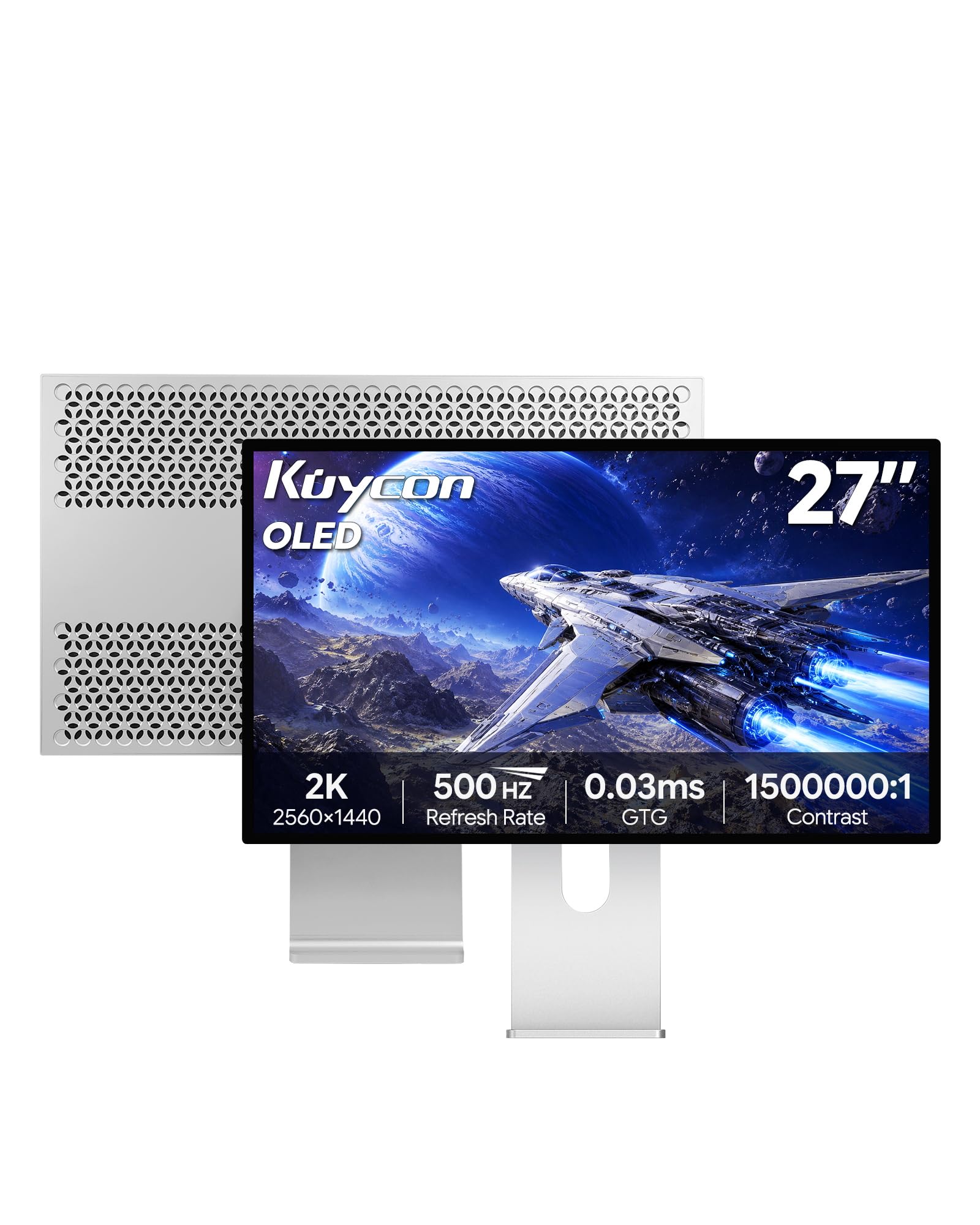 K500 26,5 cali QD-OLED monitor 500Hz USB-C PD 100W HDR 2560×1440 (Plaster miodu – ze stojakiem)