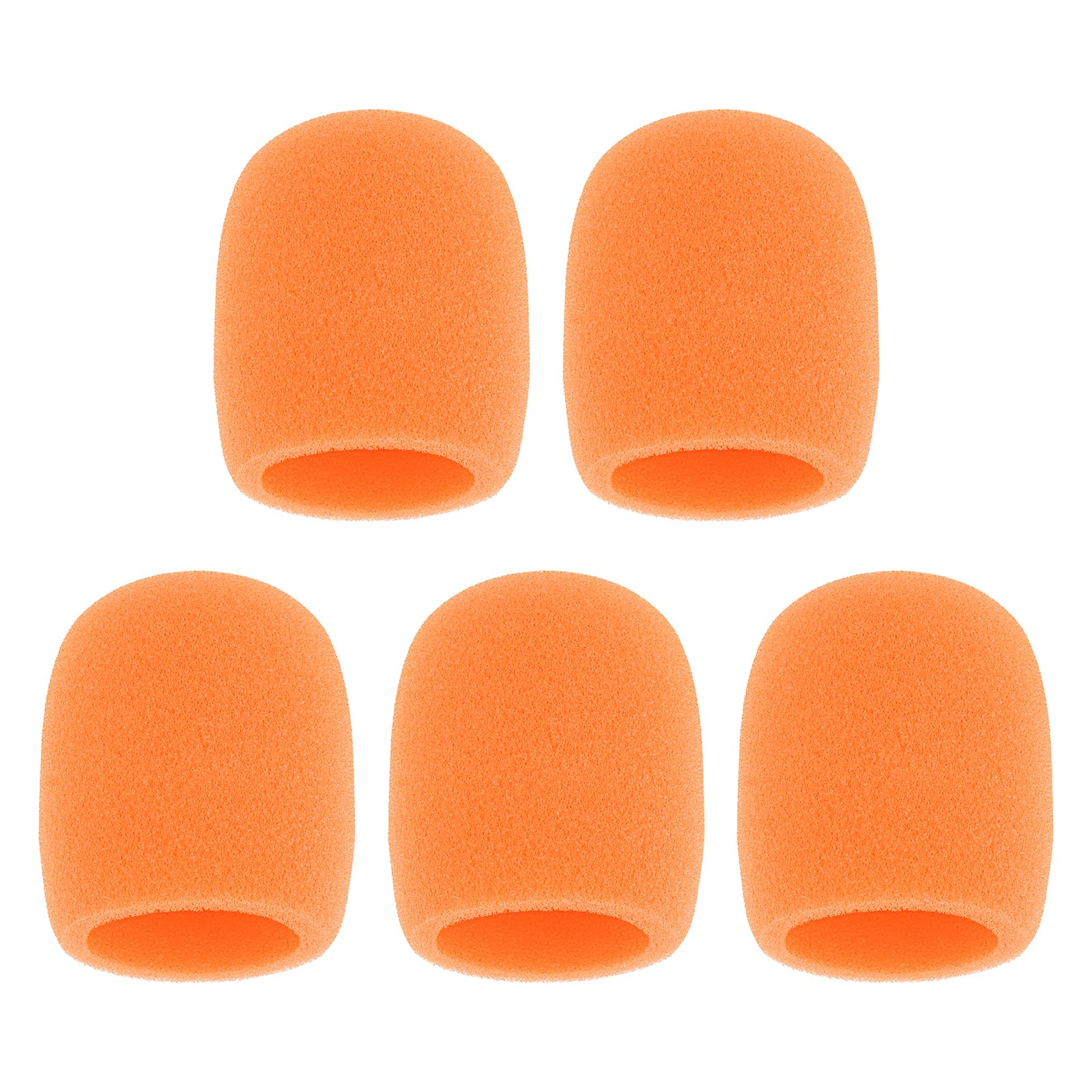 OriGlam 5pcs Thick Foam Mic Covers Handheld Microphone Windscreen, Washable Pop Filter Microphone Cover for KTV Performance (Orange)