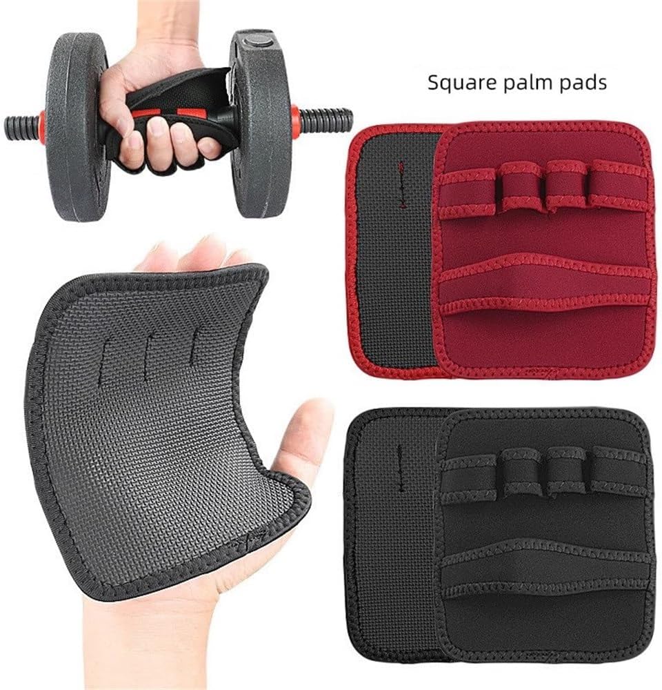 Gymnastics Hand Square Finger Gloves Weightlifting Fitness Pull-Up Palm Protectors for Men and Women(Black)