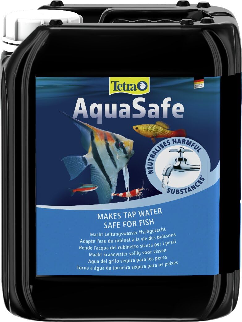 Tetra AquaSafe para Agua de Acuario Natural y Apta para Peces, Neutraliza las Sustancias Nocivas del Agua del Grifo, Bidón de 5 l