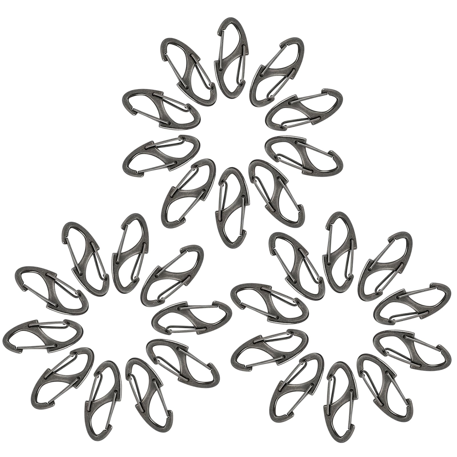 30Pcs Zipper Clips Anti Theft, Anti Theft Zipper Locks for Backpacks, Purse & Handbag Zippers Security, S Carabiner Clip, Mini Carabiner Clips, Black,