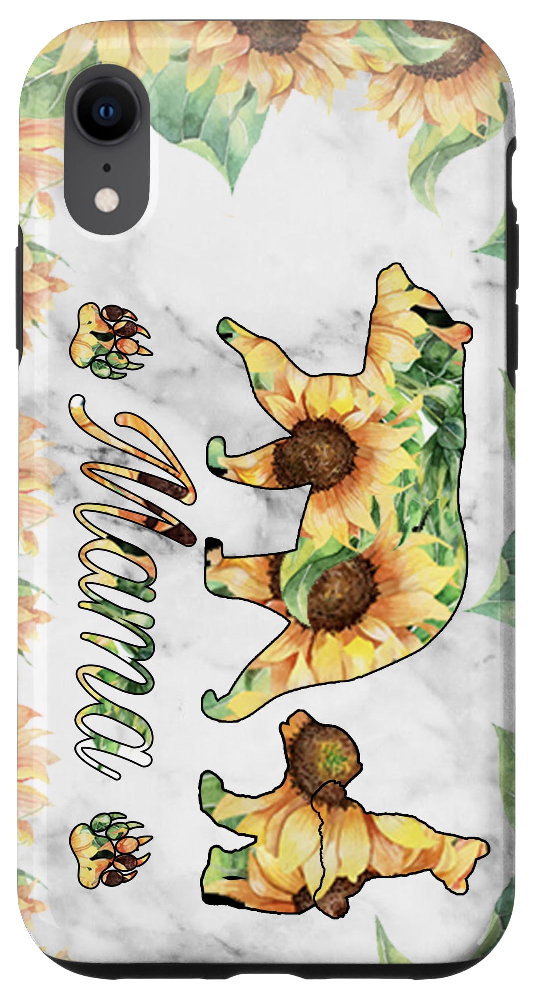 iPhone XR 2 Kiddos MAMA Bear Gift for Mom - Sunflower Case