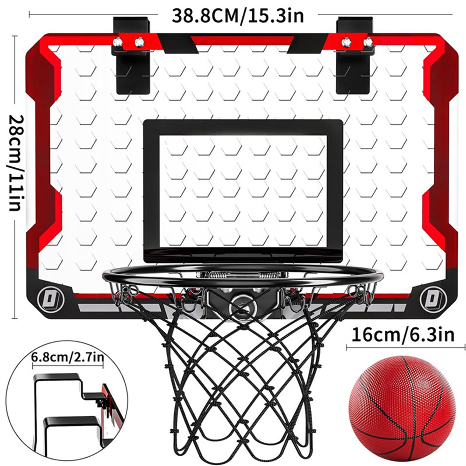 1 Basketballkorb mit 4 Bällen, ABS Rückwand, einfache, für drinnen und draußen, lustiges Outdoor Spielzeug
