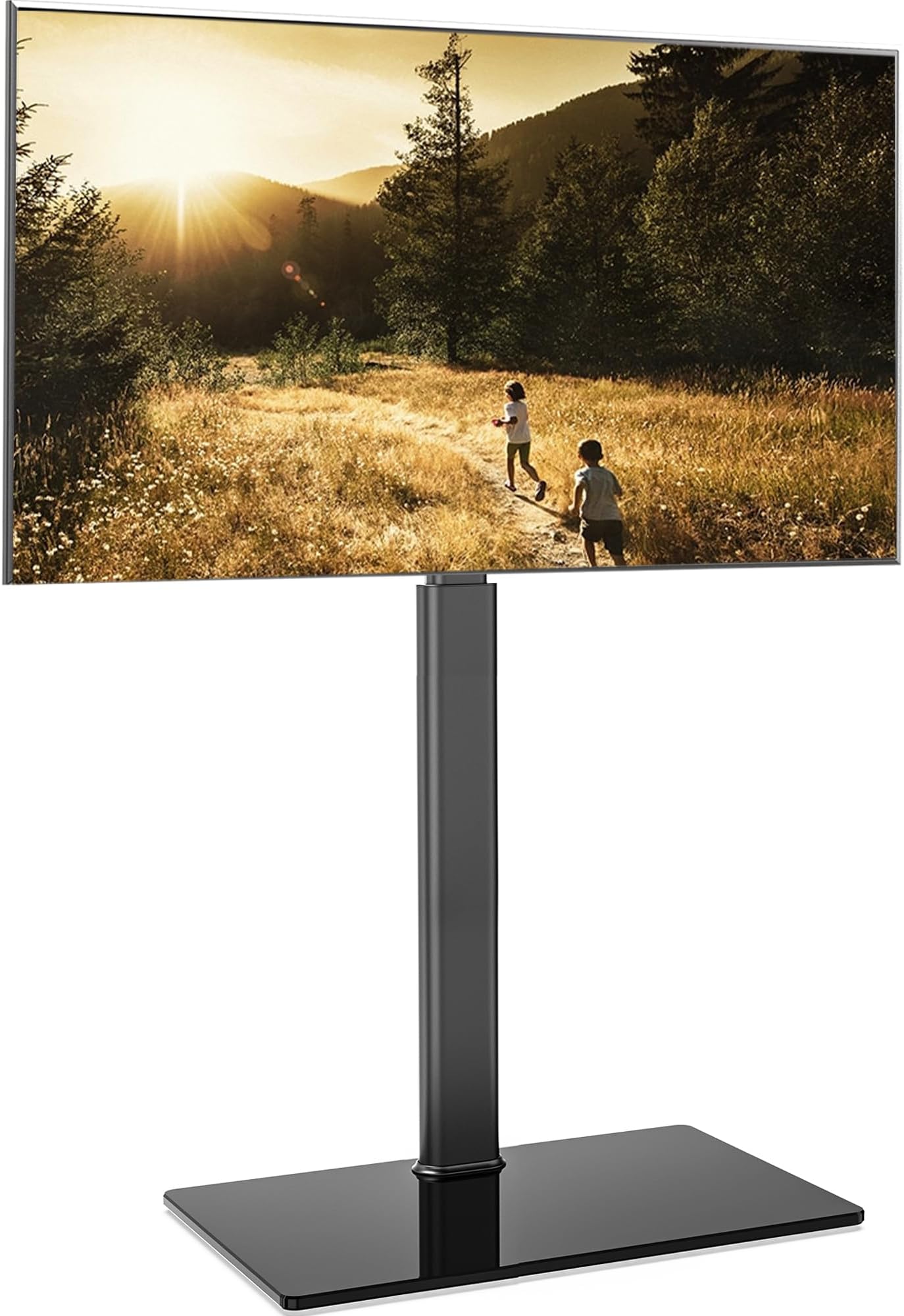 TV Floor Stand for 32 to 60 inch TVs, Free Standing TV Stand with Swivel Bracket, Height Adjustable, Holds 30kgs, Max VESA 600x400mm Black