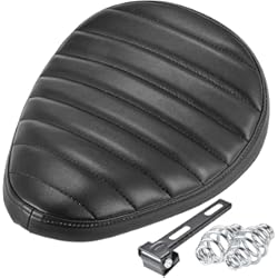 Cubre Asiento De Gel Para Moto KATUR Asiento Trasero de la Motocicleta Negro Solo Pad Saddle Superficie de la Banda de Cuero Cojín Impermeable con Soporte Muelle para Harley Yamaha Custom Bobber Chopper