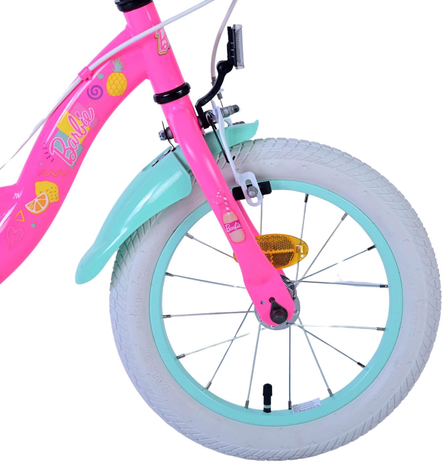 Volare Vélo Barbie pour enfant - Fille - 14" - Rose - Freins à deux mains