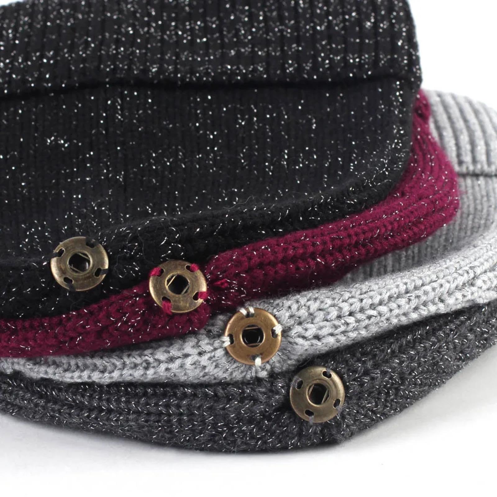 Gorros De Punto para Sombrero Tejido Beanie Gorros Femeninos con Gorro Cálido De Punto De Invierno Al Aire Libre Gorros Casuales