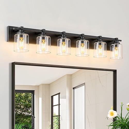 Miniatura 23 de 1 Lámpara Moderna para Baño sobre Espejo, Luces de Tocador Cromadas para Apliques de Pared de Baño con Pantallas de Vidrio Blanco Lechoso, Casquillo