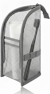Upright EVA Toiletry Organizer, Compact Mesh Travel Caddy for Bathroom Counter & Carry-On Luggage