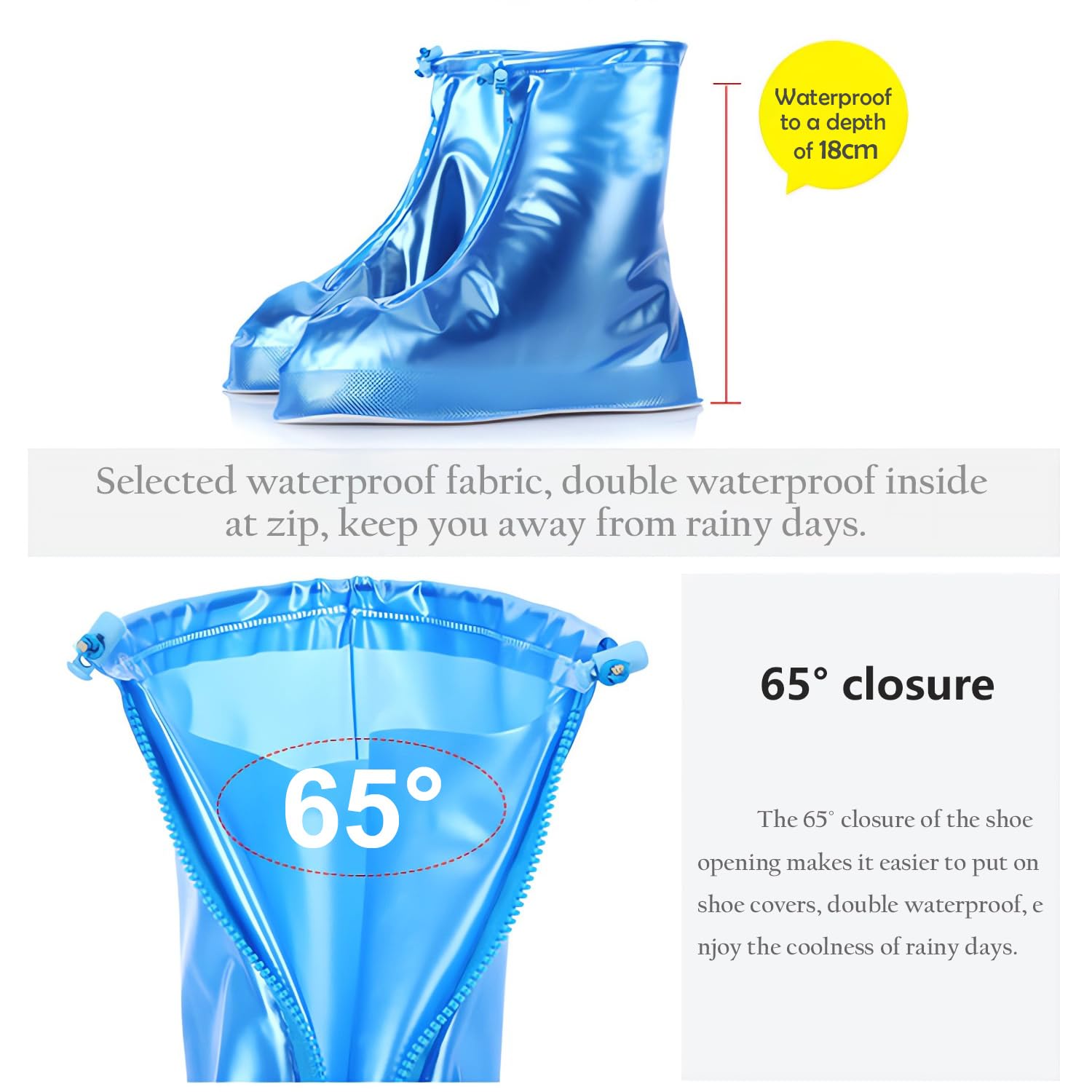 Waterdichte Regenoverschoenen – Herbruikbaar Siliconen – Antislip – Unisex – Maat XL (41-42) & XXL (43-44) – Inclusief Ritssluiting