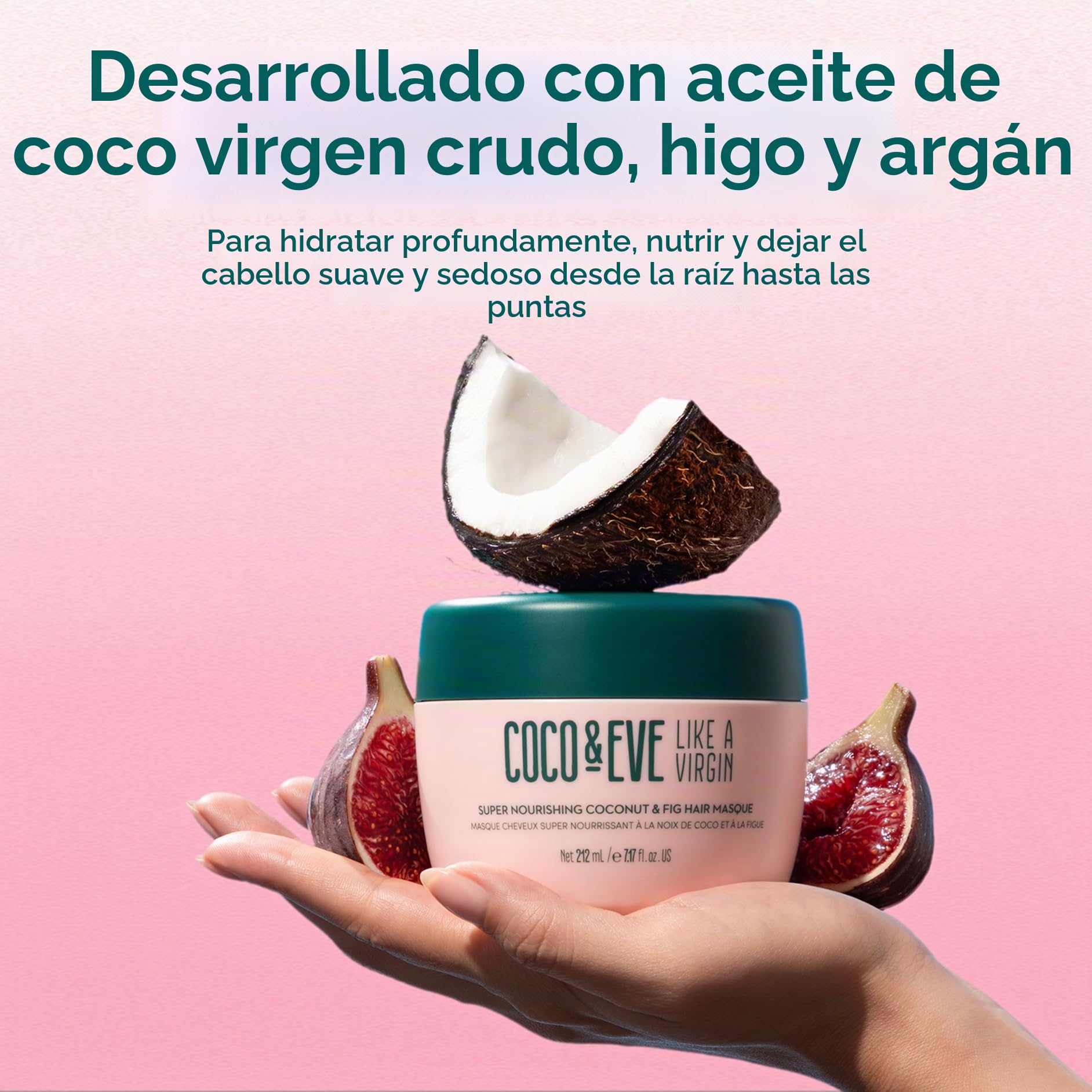 Coco & Eve Like a Virgin Mascarilla Para el Pelo - Tratamiento Acondicionador Superhidratante con Coco e Higos (212ml)