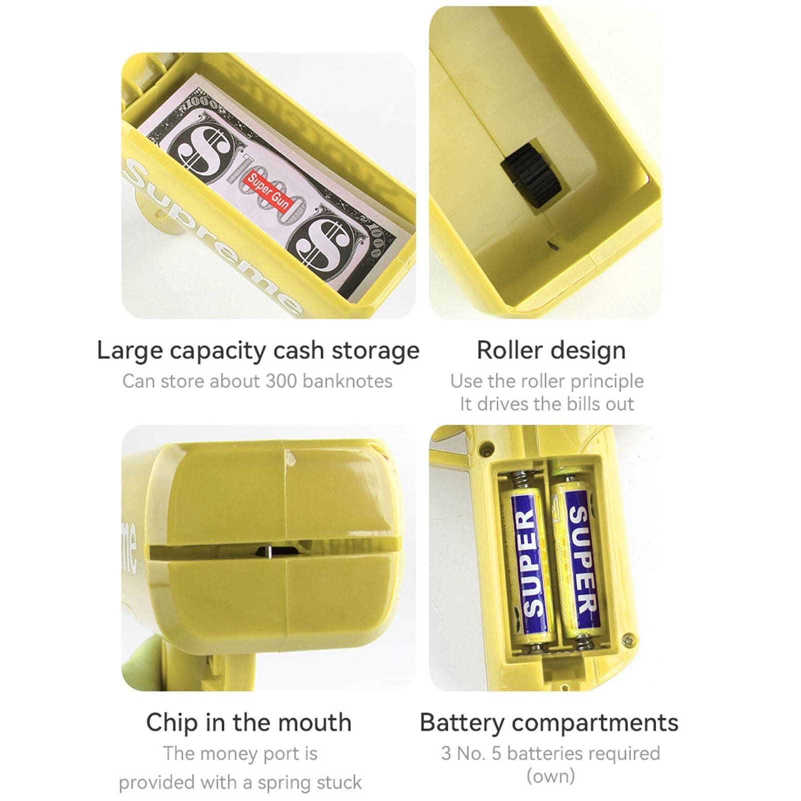 money gun with 100 bills 100 dollars, spray gun cash money toy machine  shooter dollar party fun for party ktv bar : Amazon.com.be: Toys