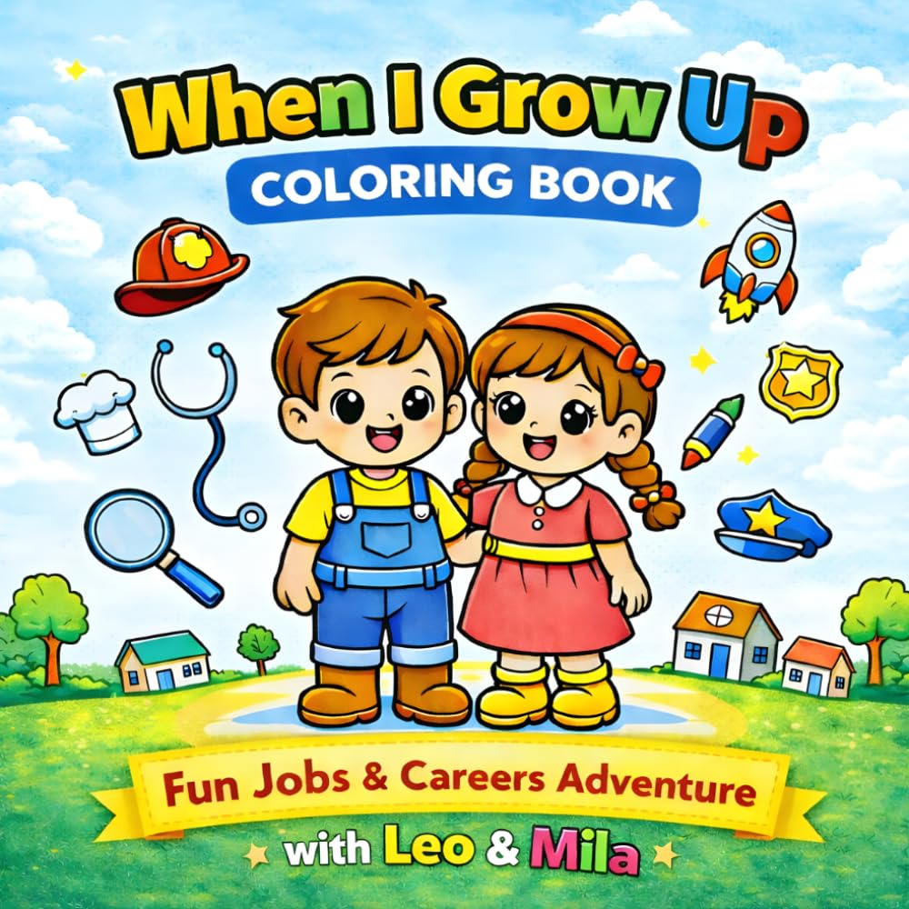 When I Grow Up Coloring Book: Fun Jobs & Careers Adventure with Leo & Mila