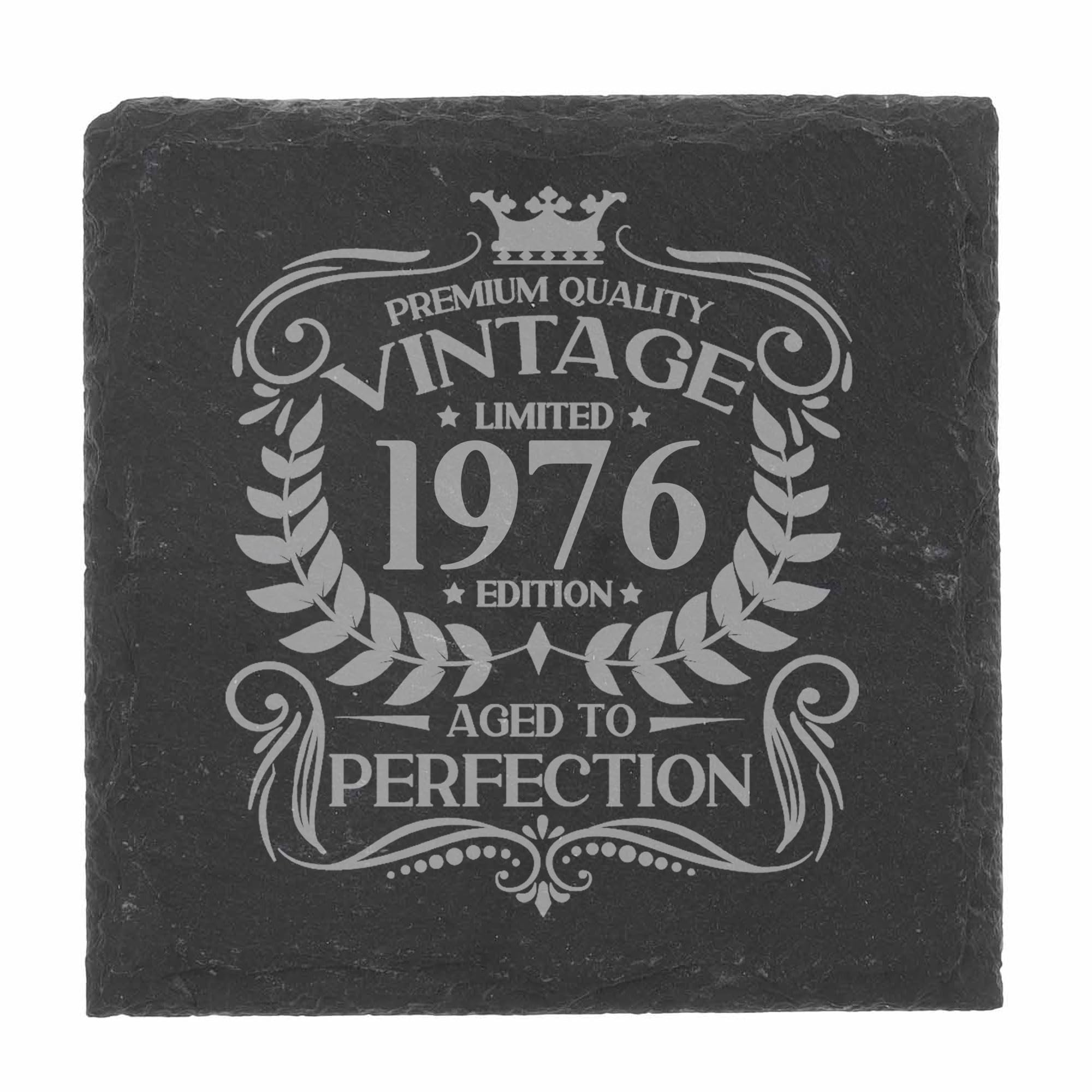 80th Birthday Gift for Men Vintage 1946 Aged to Perfection Engraved Slate Coaster Present for 80 Year Old Etched Natural Slate Placemat (Round Slate) — view 72