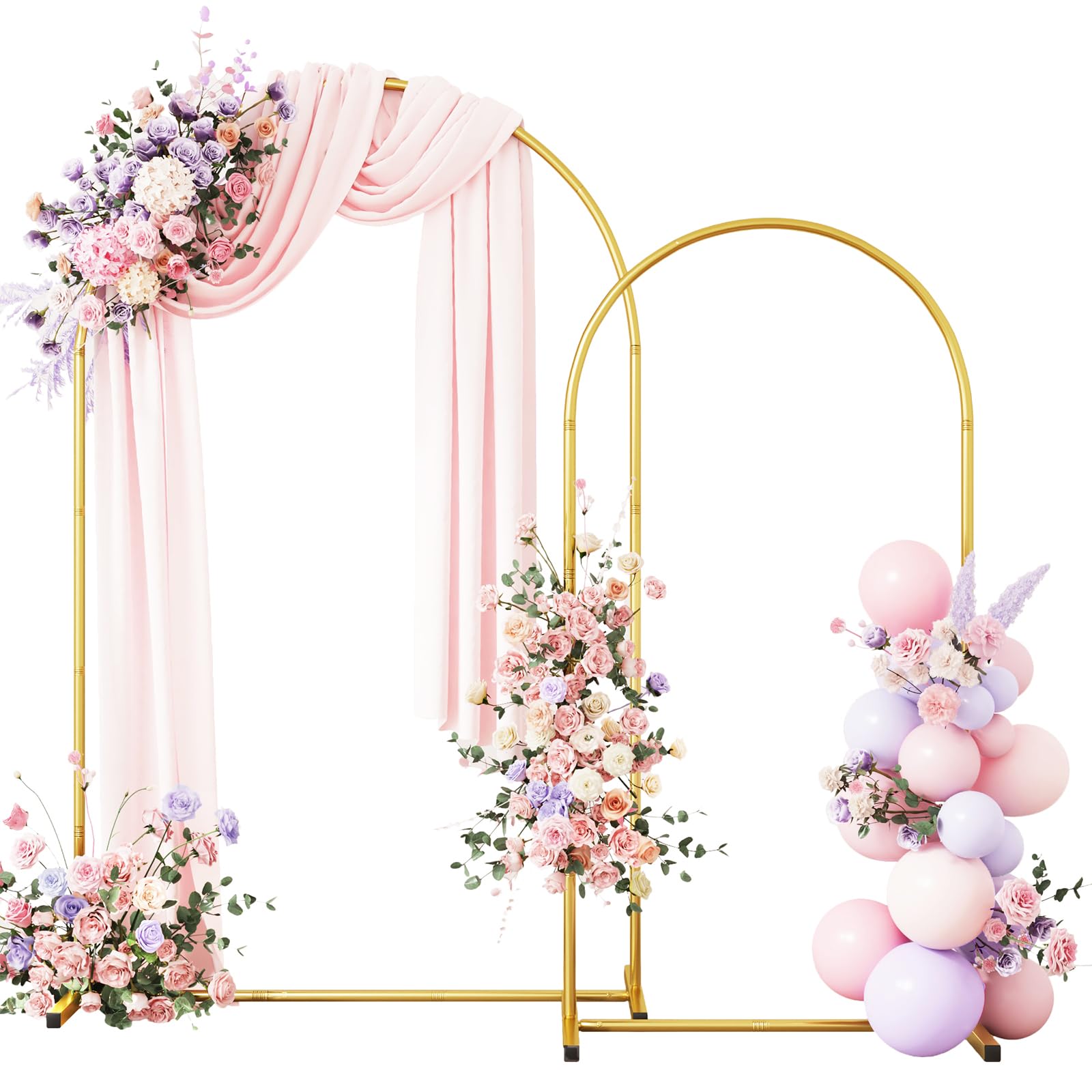 Supporto Per Fondale Ad Arco Matrimonio In Metallo Dorato - 2.2m, Per Cerimonie, Compleanni, Eventi