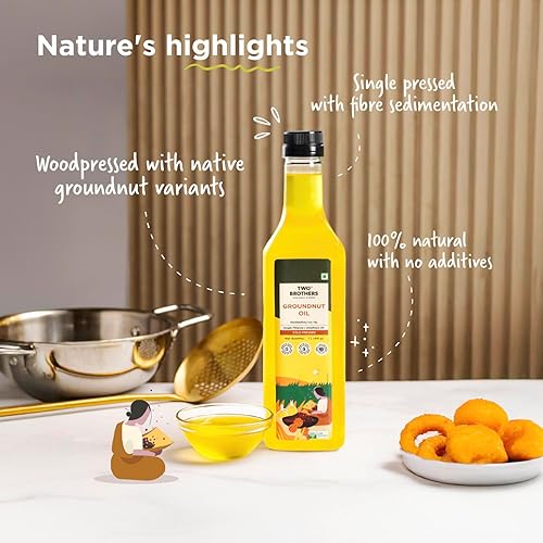 Miniatura 5 de TWO BROTHERS ORGANIC FARMS Amorearth Aceite de cacahuete, prensado en madera, filtro único (1 litro)