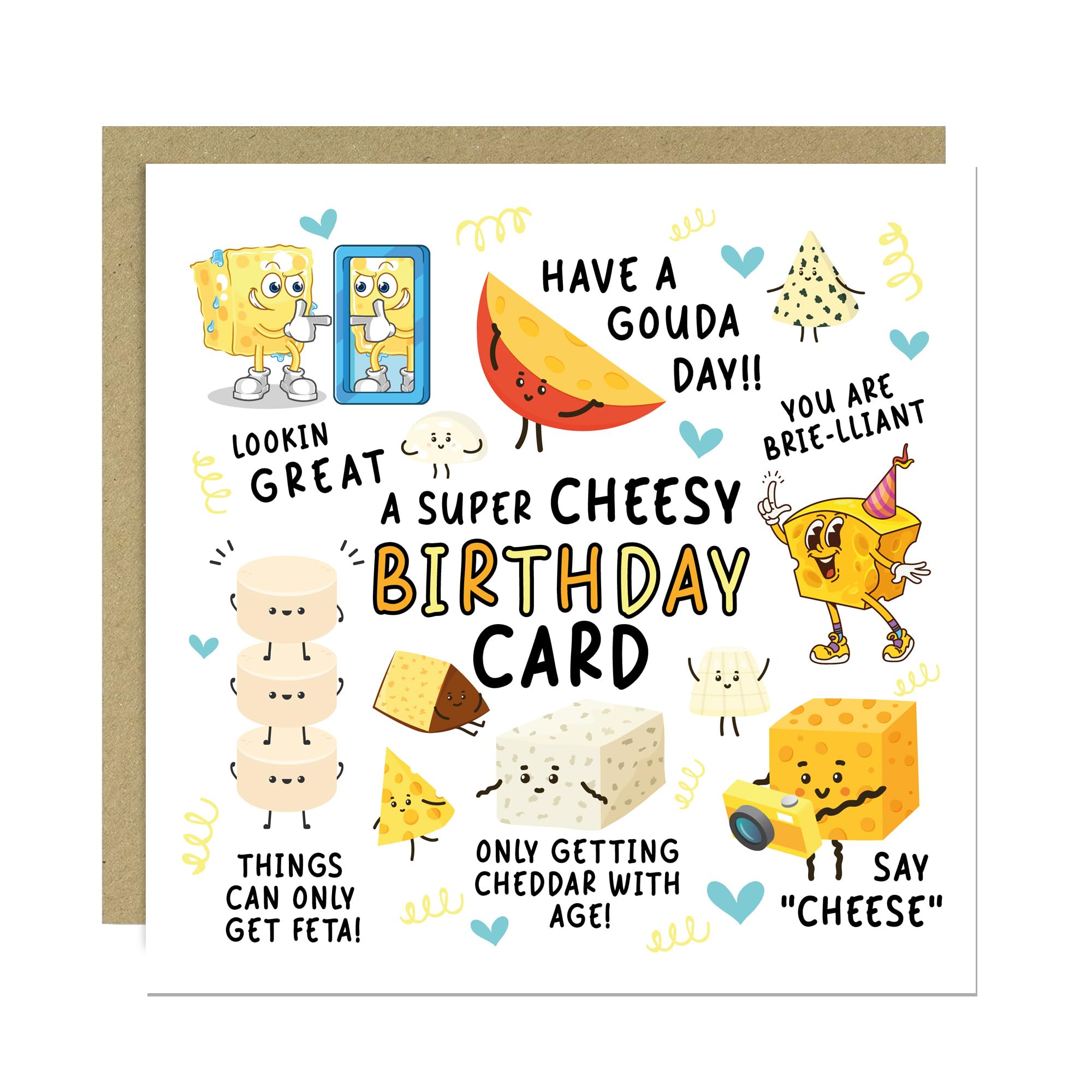 RED OCEAN Super Cheesy Birthday Card For Him Colleague Dad Brother Uncle Grandad Funny Birthday Card For Men Cheesy Jokes Card With Kraft Envelope