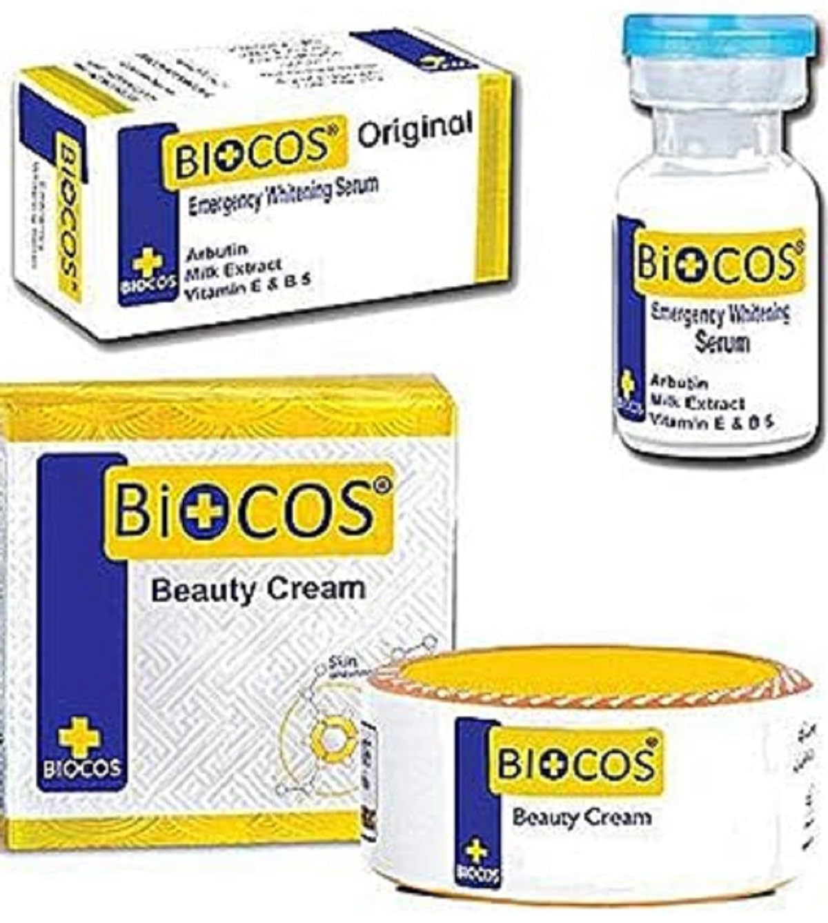 Biocos-Emergency-Whitening-Beauty-Cream +Biocos Emergency Whitening Serum