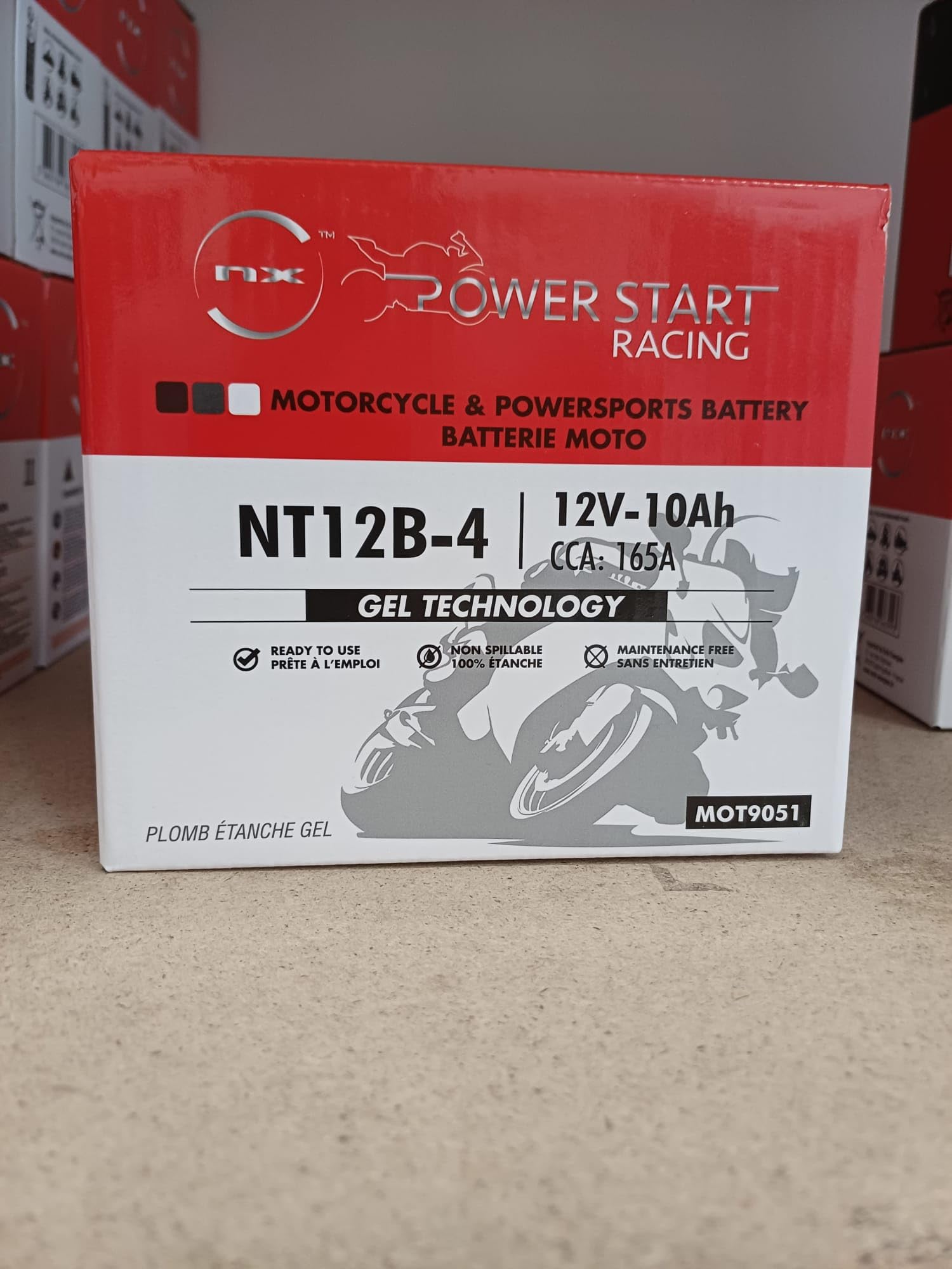 NX Batterie moto Gel NT12B-4 / YT12B-BS / YT12B-4 12V 10Ah