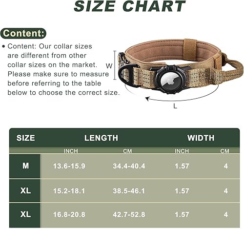Miniatura 2 de Collar táctico para perro AirTag con soporte impermeable para Airtag  Compatible con Apple Air Tag  Parches de velcro luminosos  Nylon 1000D cómodo