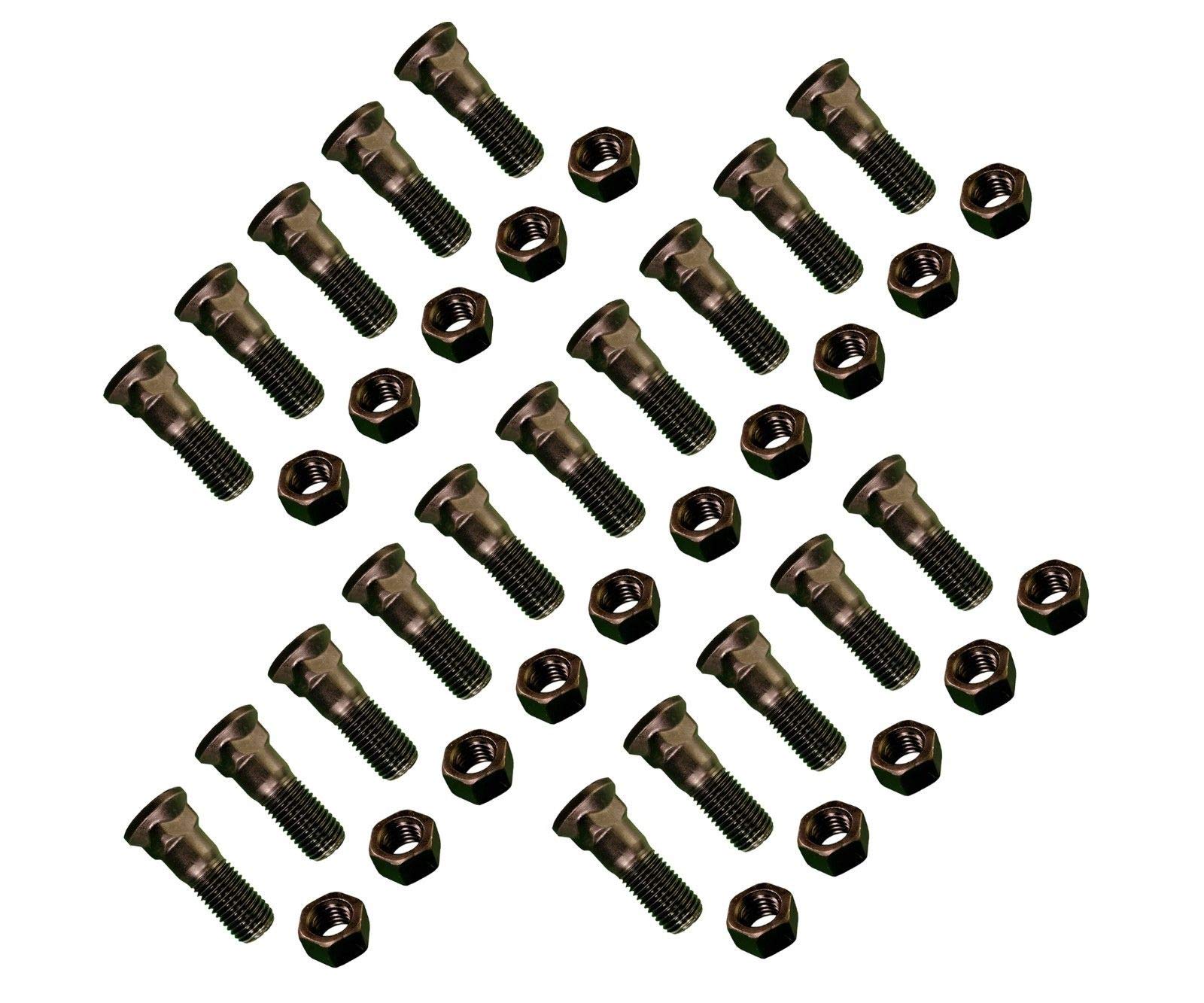 20 - Plow Bolt and Nut for Blades/Cutting Edges - 1-8 X 3 - Grade 8, Dome Head