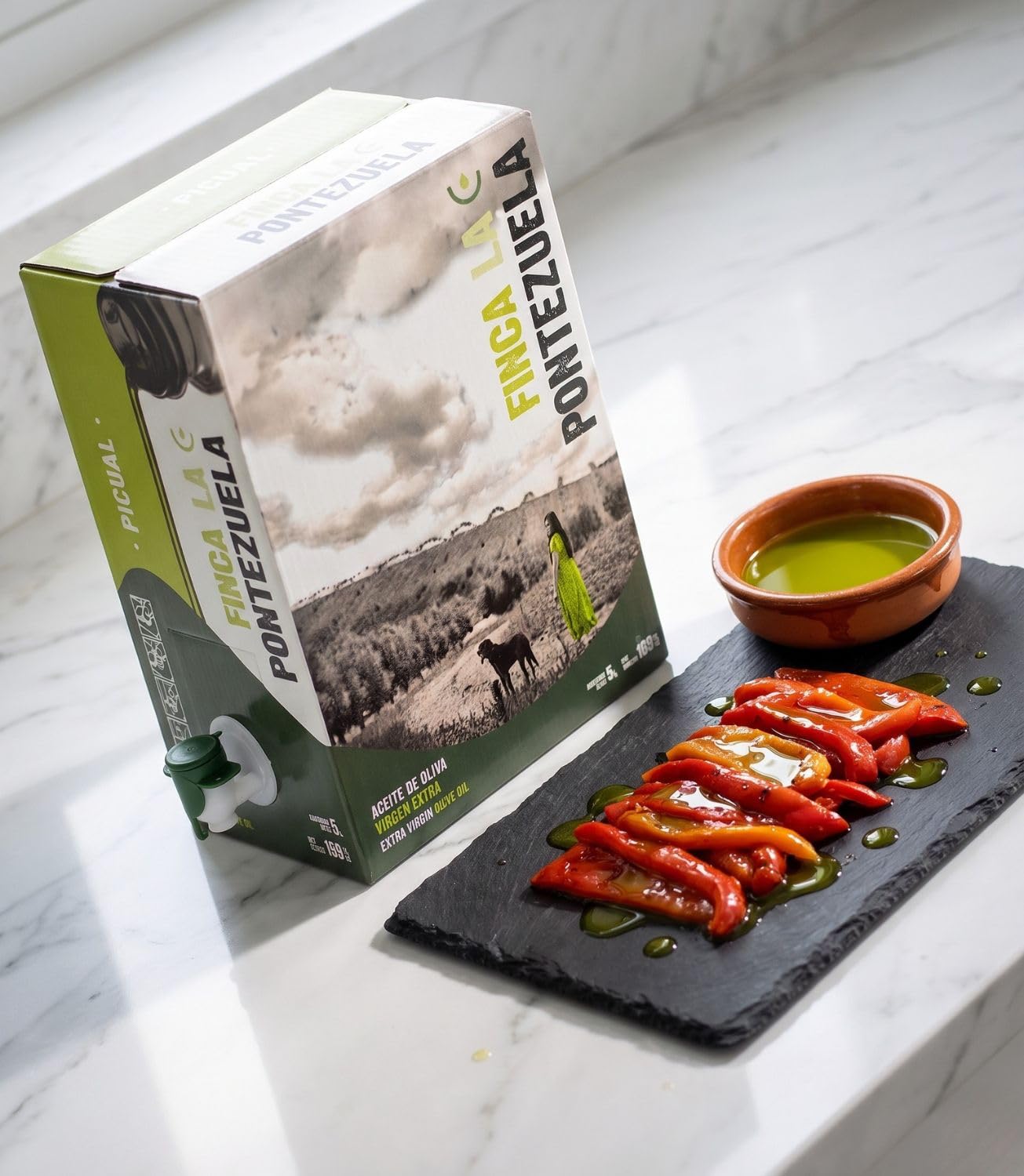 Finca La Pontezuela AOVE 5 Litros Picual - Aceite de Oliva Virgen Extra Garrafa 5L (Formato Bag in Box) - Cosecha Temprana, Intenso y Alto en Polifenoles - Origen España