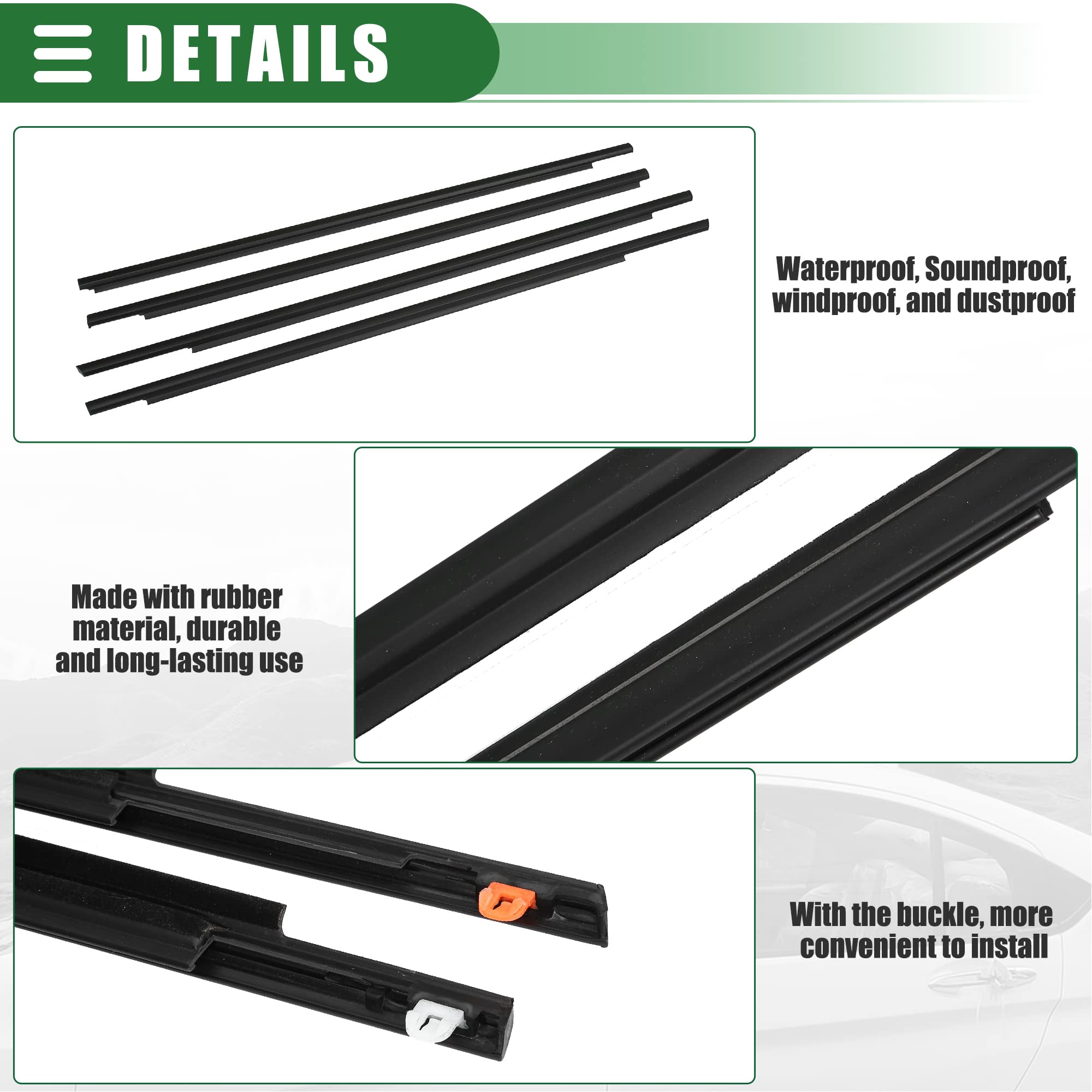 Daklijst-weerstrips 75551 0C080 Vervanging Van De Druppellijst Aan De Zijkant Voor Toyota Sequoia 2008~p138220749