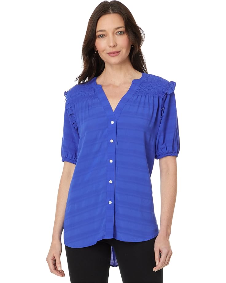 Tommy Hilfiger Short Sleeve Smocked Yoke Top - Main View