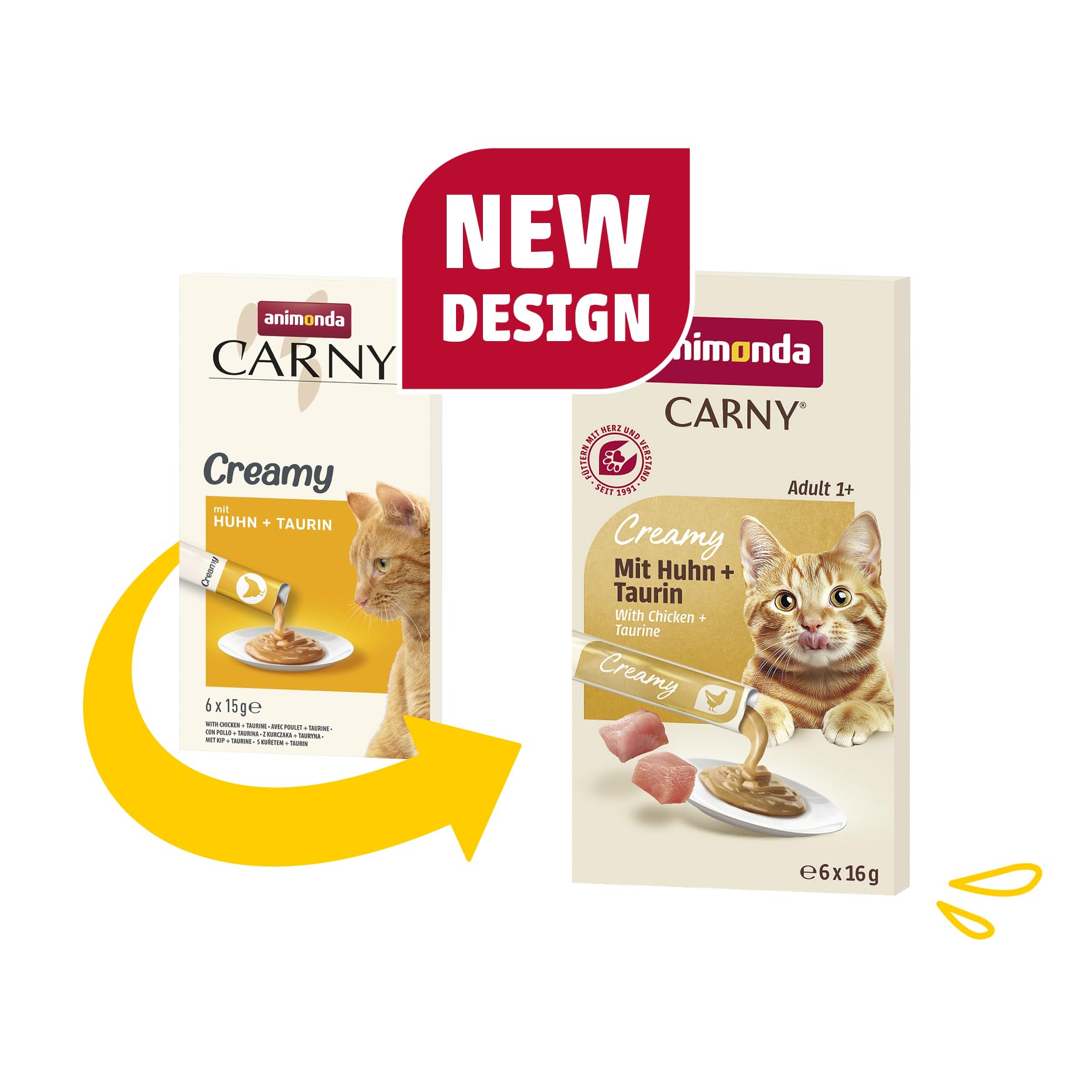 Animonda Carny Creamy Adult Karma dla Kotów, Kurczak/Tauryna, 9 x 15 g