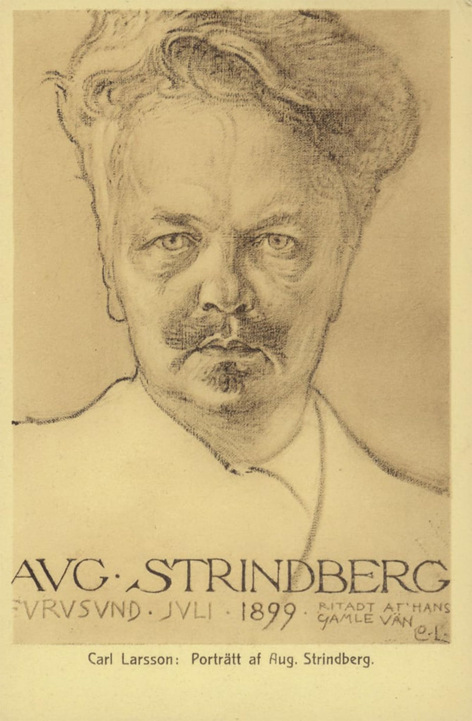 ARTXLXXBN Famous Painting Art Wall Decor Abstract Art Picture August strindberg, Swedish Playwright, Novelist, poet and artist by Carl Larsson Animal Pictures for Home Decor 60x90cm