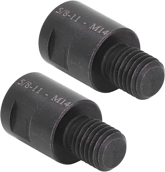 2Pcs Angle Grinder Adapter Kit Attachment Converter Interface Thread Connector Polisher Drill Bit Connecting Tool (5/8in-11 Male to M14 Female)